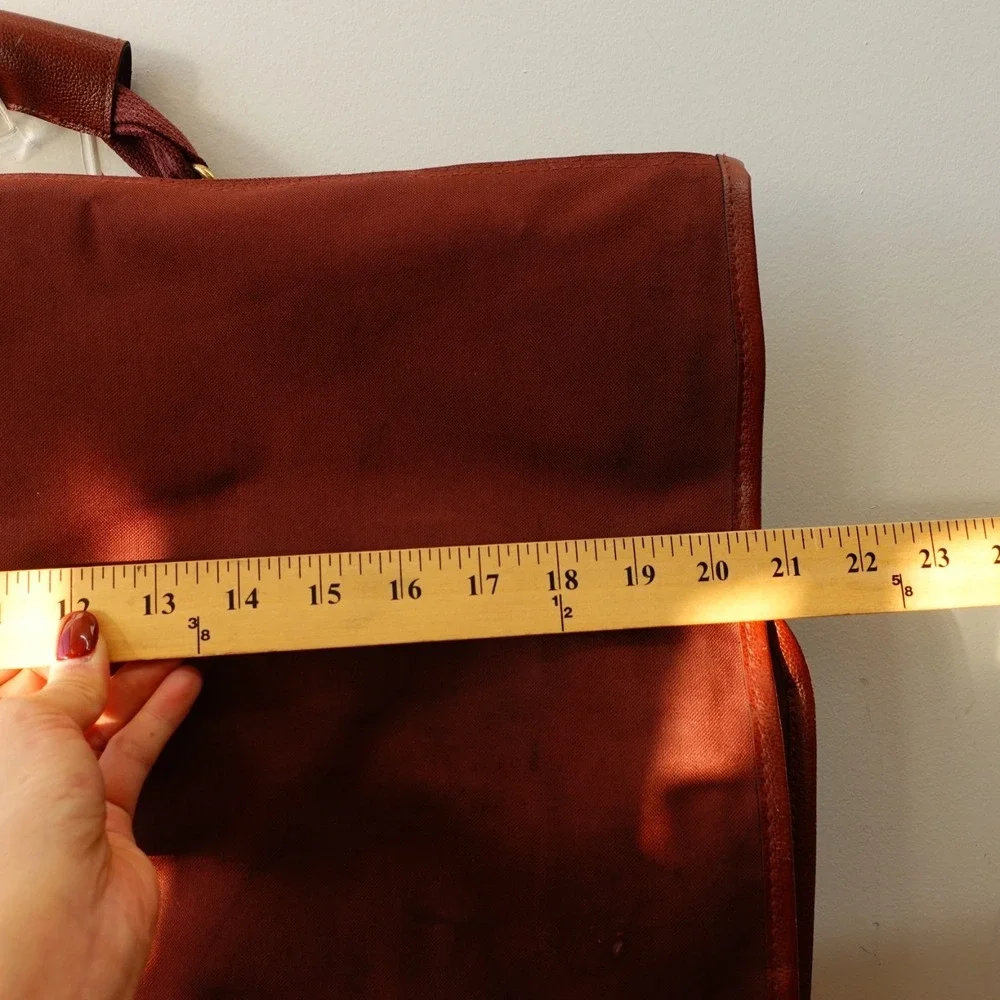 80s VINTAGE Polo Ralph Lauren Garment Bag Canvas Pony Logo Travel Opti Burgundy